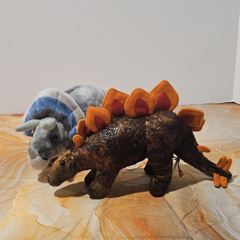 Douglas Wild Republic Dinosaur Plush Lot Stegosaurus Triceratops Realistic